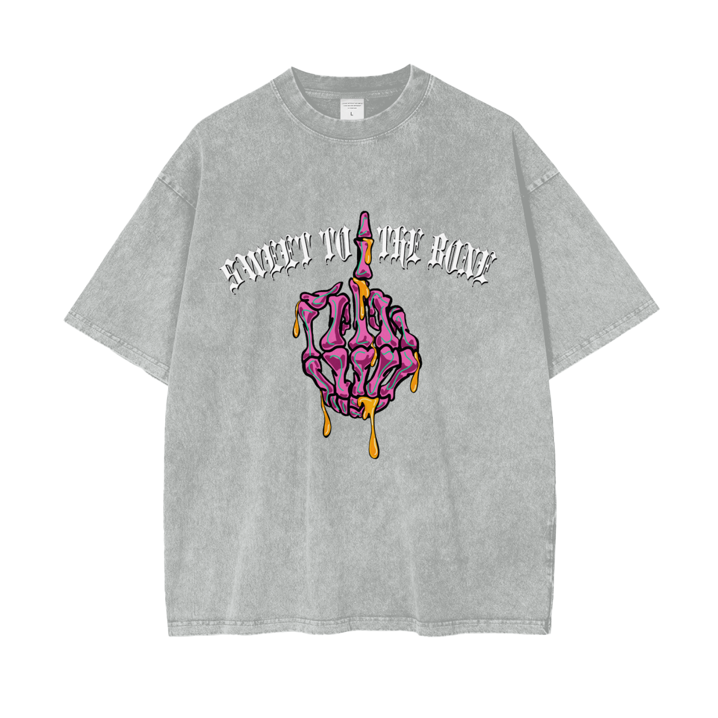 ‘Sweet to the bone’ Oversize Snow Washed T-Shirt