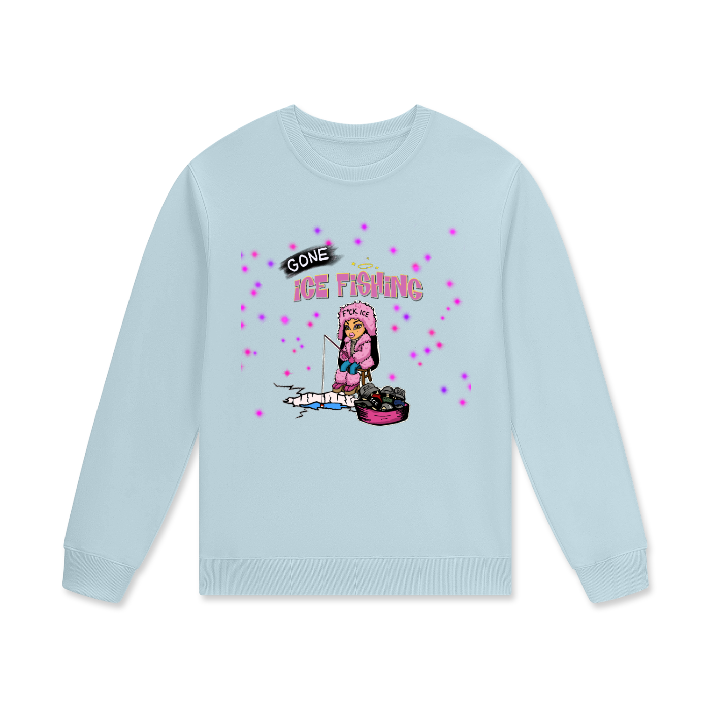 ‘Gone ice fishing’ Streetwear Unisex Cotton Pullover