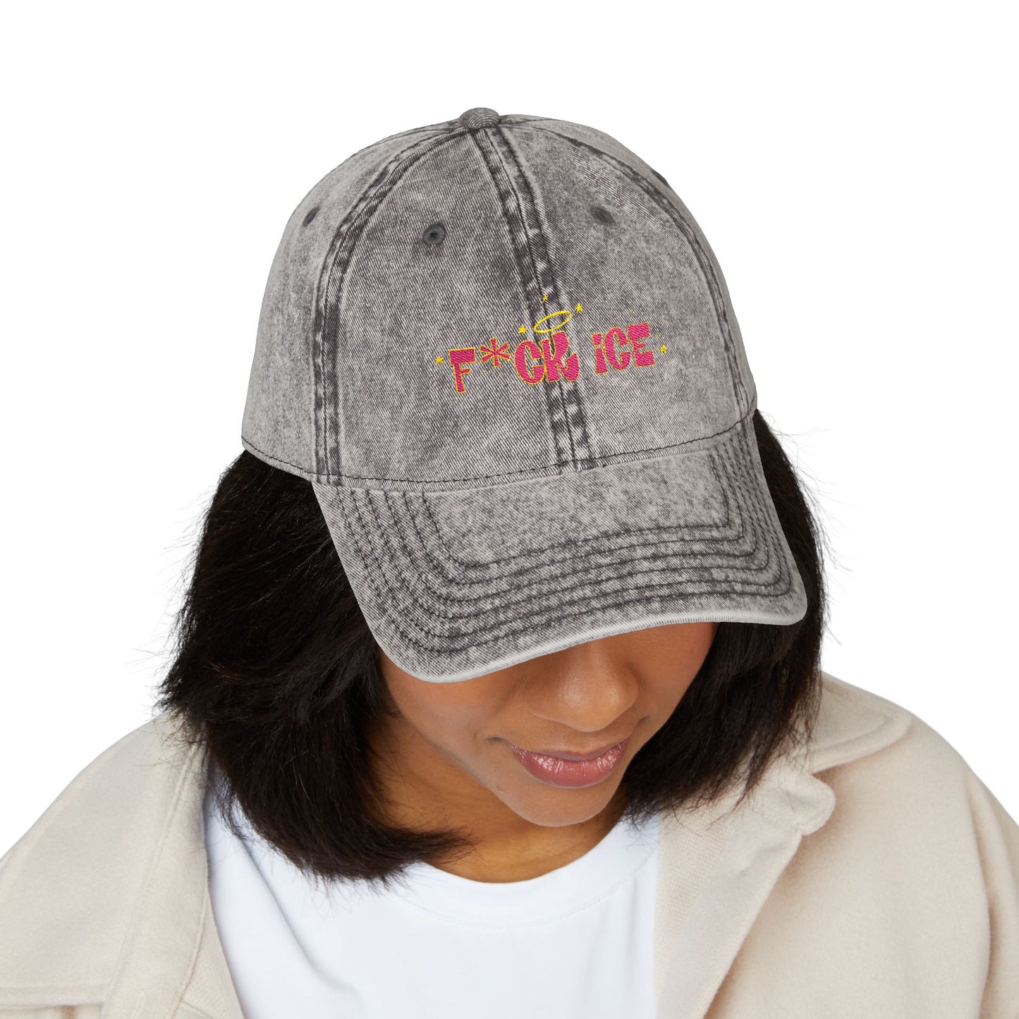 ‘F*ck ice’ Vintage Cap (Embroidery)