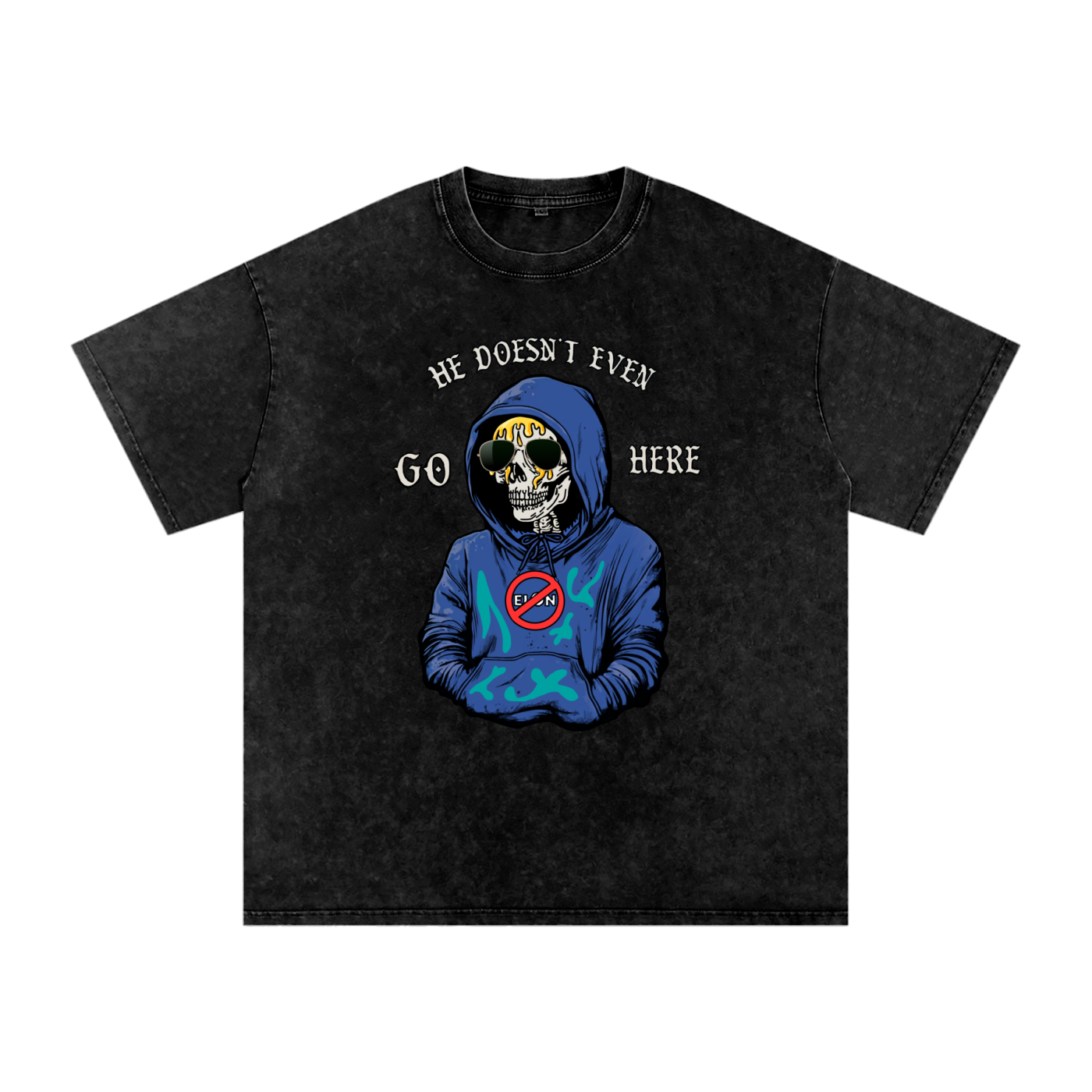 He doesn’t even go here Acid Wash Oversize T-Shirt - 250 GSM