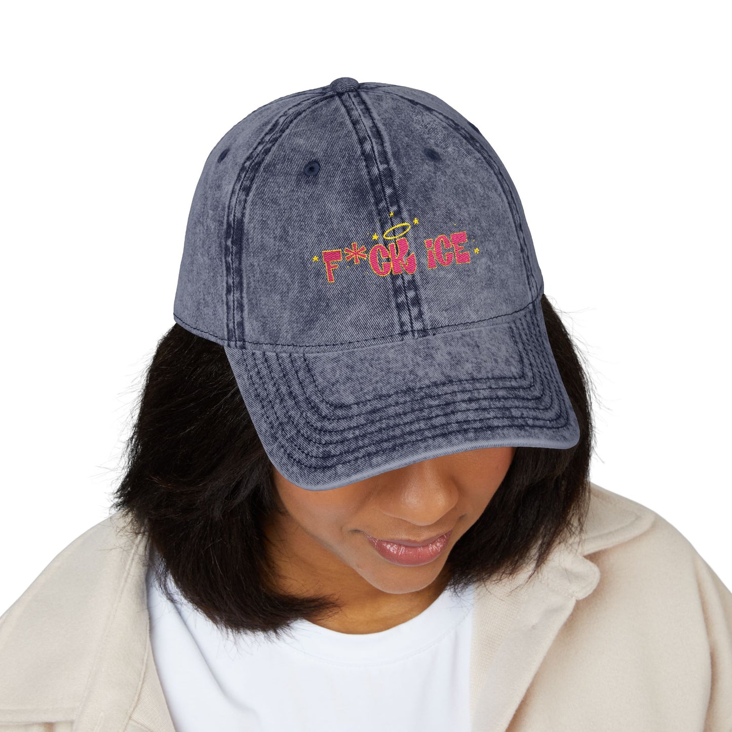 ‘F*ck ice’ Vintage Cap (Embroidery)