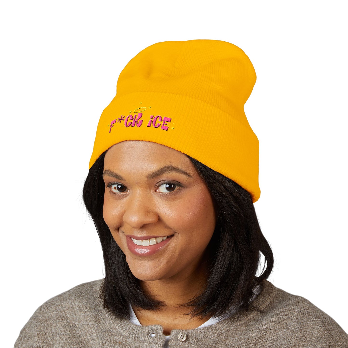 ‘F*ck ice’ Classic Cuffed Beanie (Embroidery)