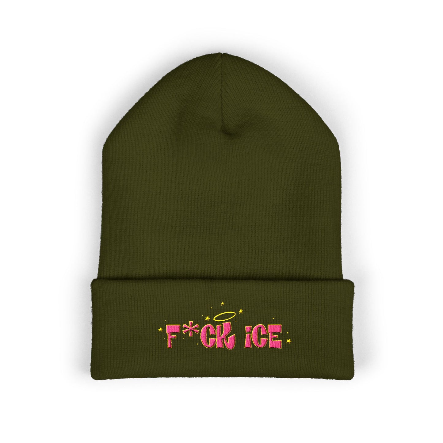 ‘F*ck ice’ Classic Cuffed Beanie (Embroidery)