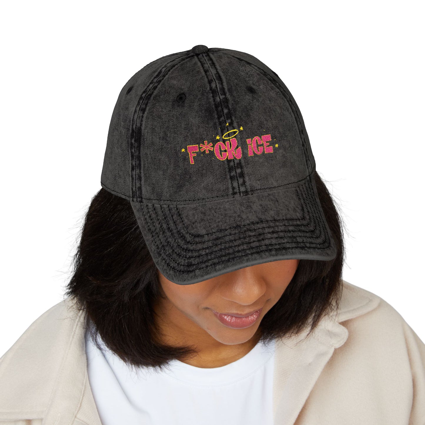 ‘F*ck ice’ Vintage Cap (Embroidery)