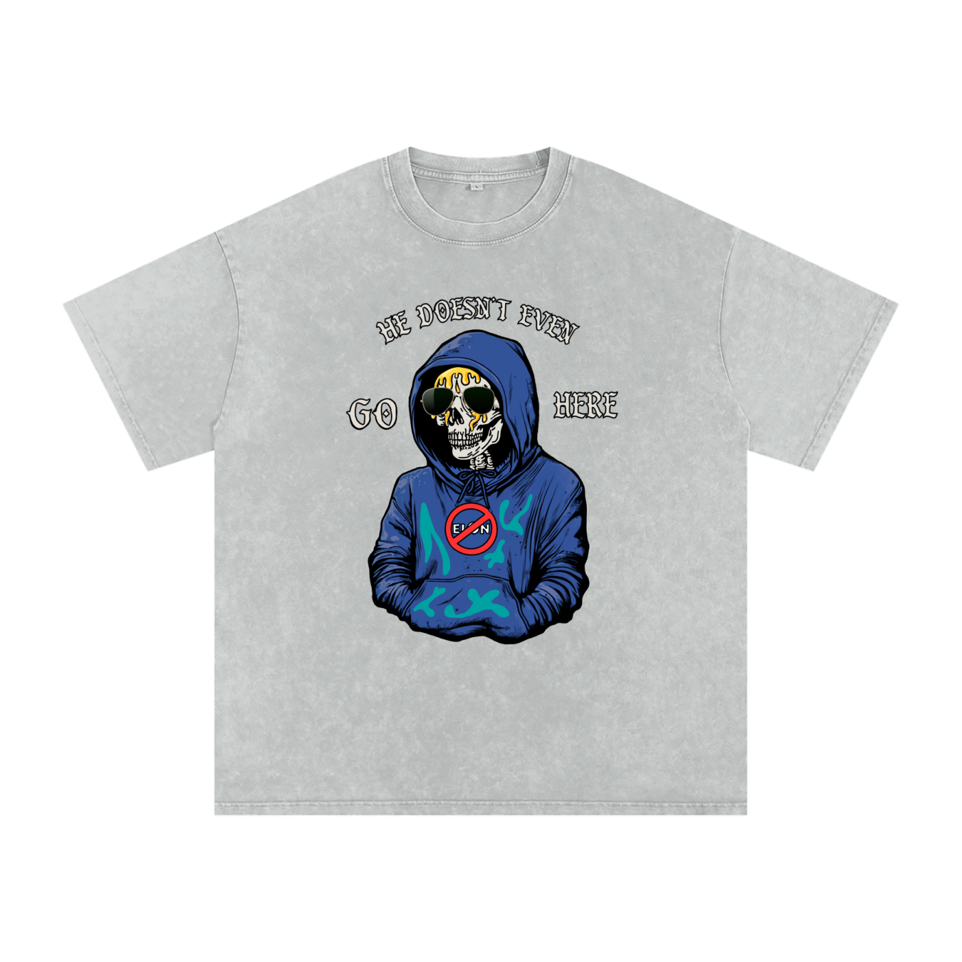 He doesn’t even go here Acid Wash Oversize T-Shirt - 250 GSM