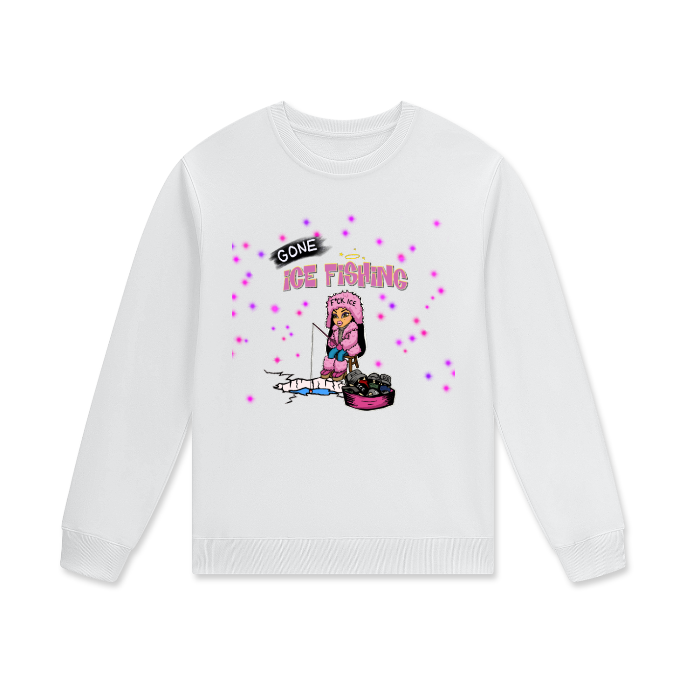 ‘Gone ice fishing’ Streetwear Unisex Cotton Pullover