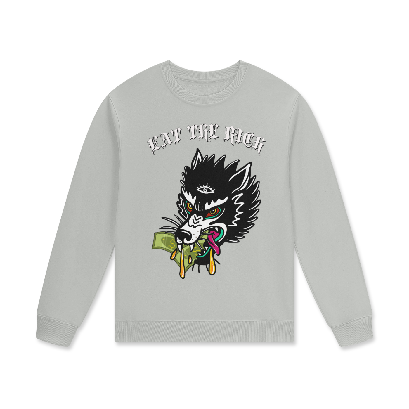 ‘Eat the rich’ Streetwear Unisex Staple 100% Cotton Pullover