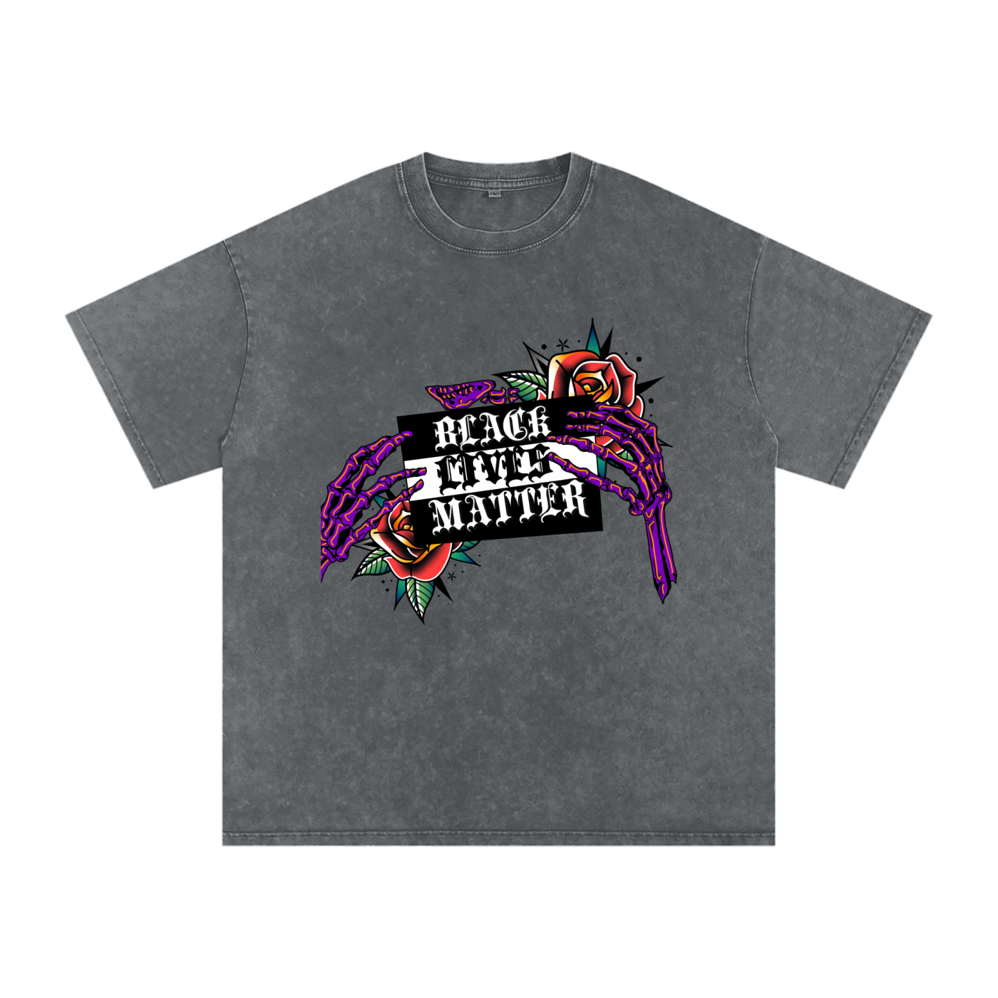 Black Lives Matter Acid Wash Oversize T-Shirt - 250 GSM