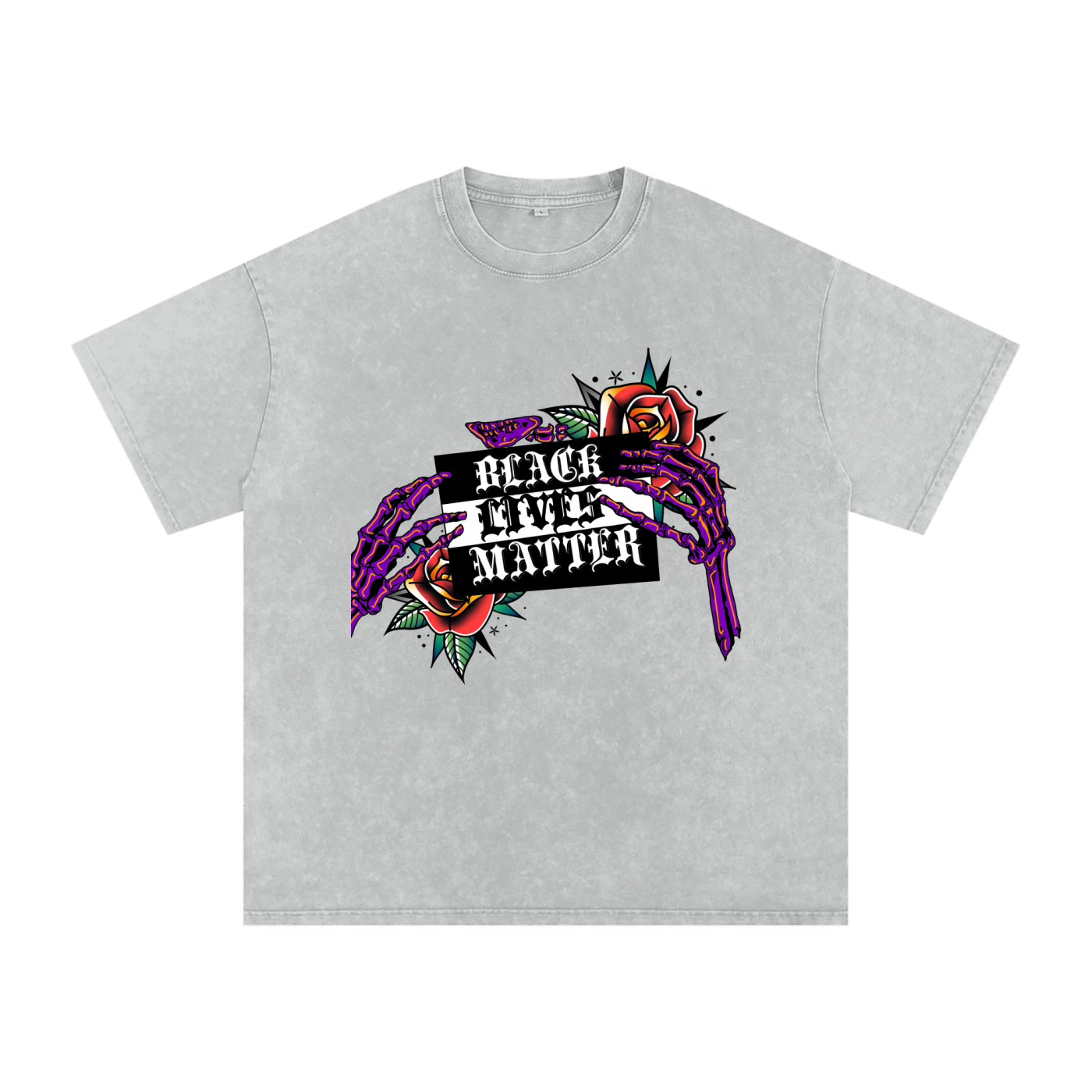 Black Lives Matter Acid Wash Oversize T-Shirt - 250 GSM