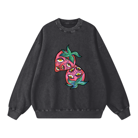 ‘Berry vision’ Acid Wash Oversize Sweatshirt - 360 GSM