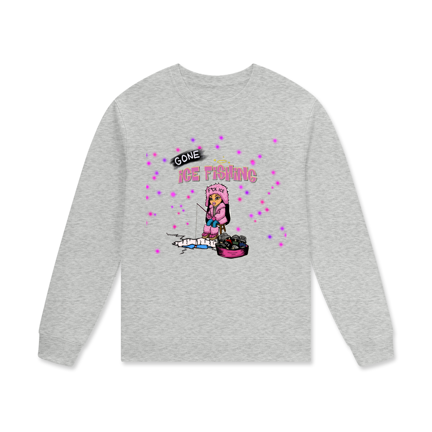 ‘Gone ice fishing’ Streetwear Unisex Cotton Pullover