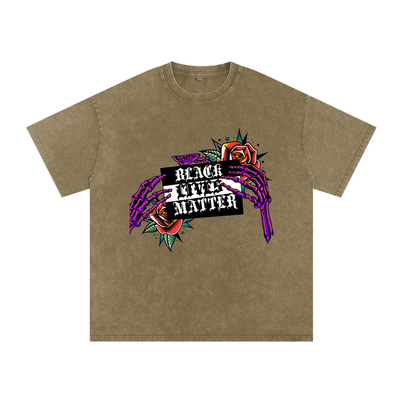 Black Lives Matter Acid Wash Oversize T-Shirt - 250 GSM