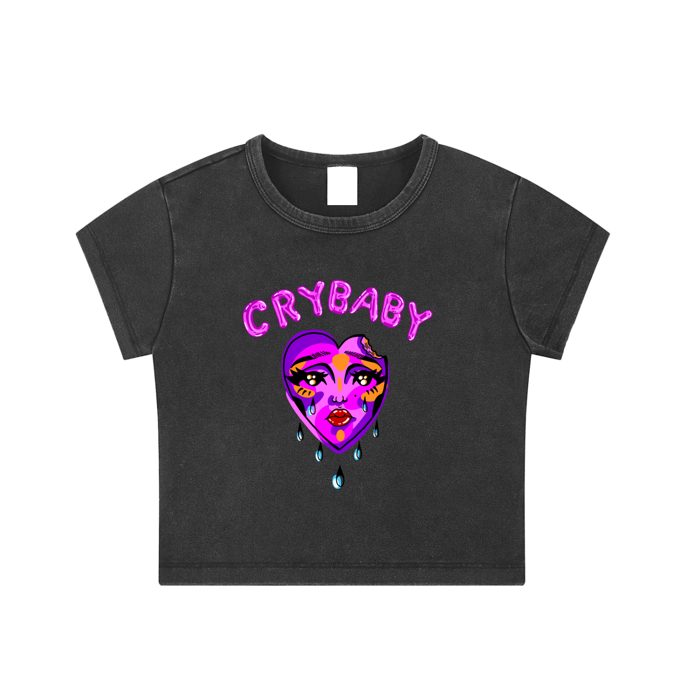 Cry baby Snow Washed Crop Top