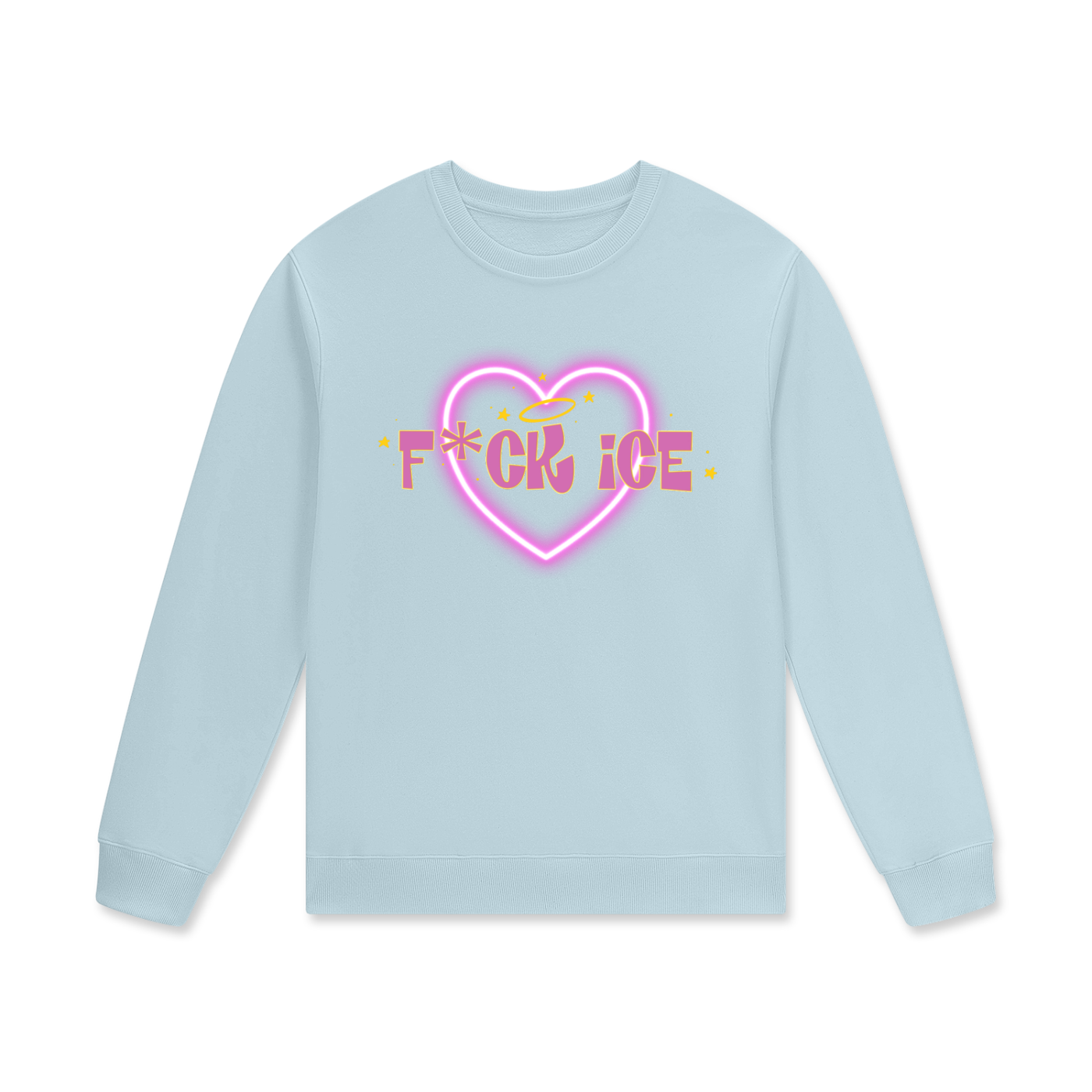 ‘F*ck ice’ pink heart Streetwear Unisex Cotton Pullover