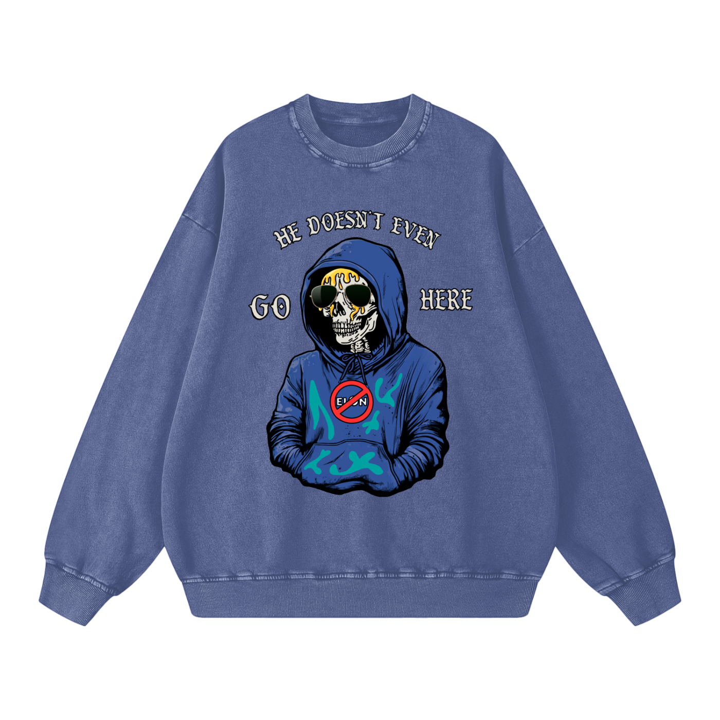 He doesn’t even go here Acid Wash Oversize Sweatshirt - 360 GSM