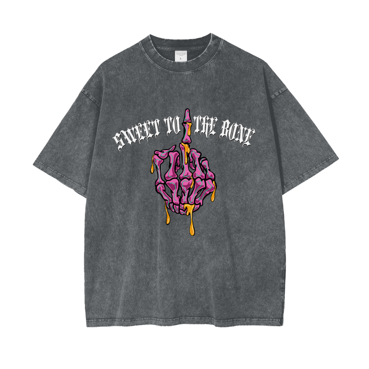 ‘Sweet to the bone’ Oversize Snow Washed T-Shirt