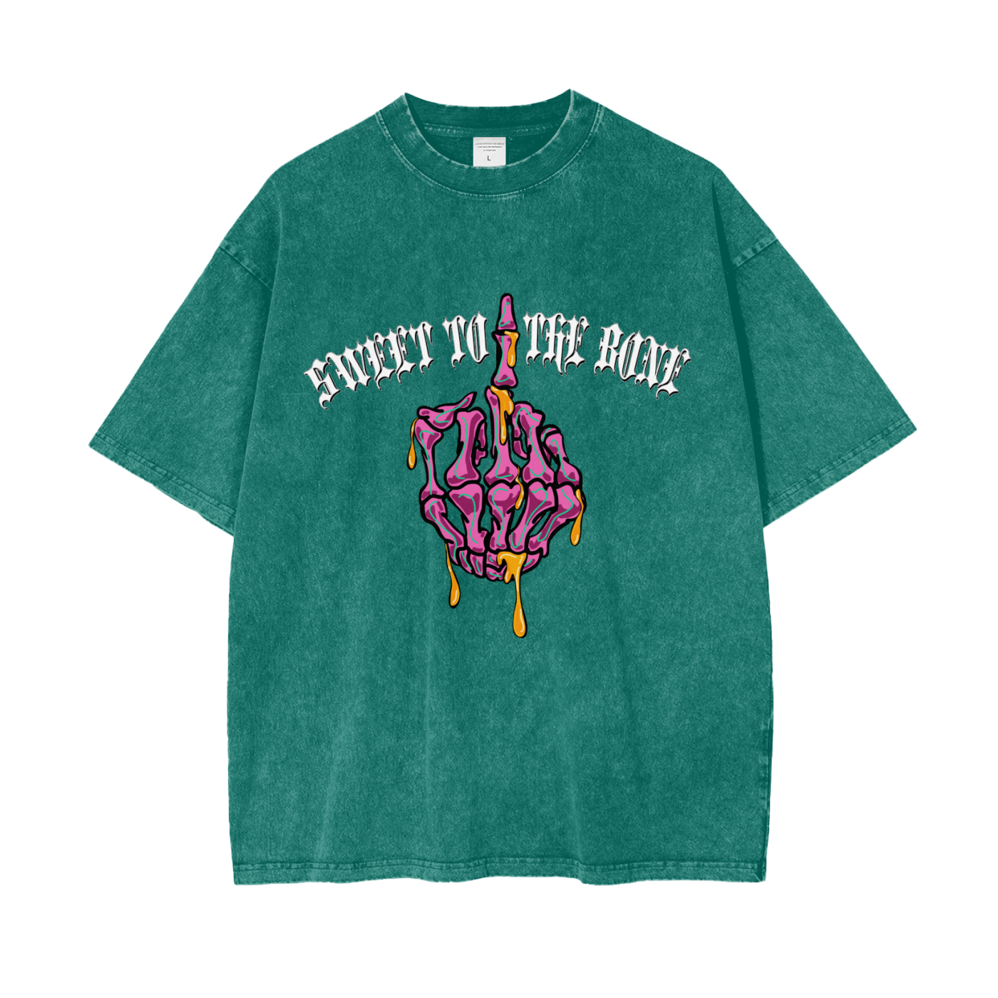 ‘Sweet to the bone’ Oversize Snow Washed T-Shirt