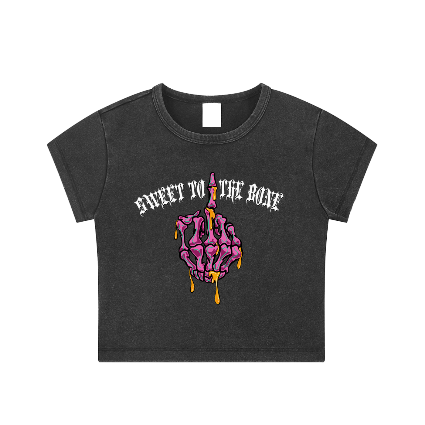 ‘Sweet to the bone’ Snow Washed Crop Top