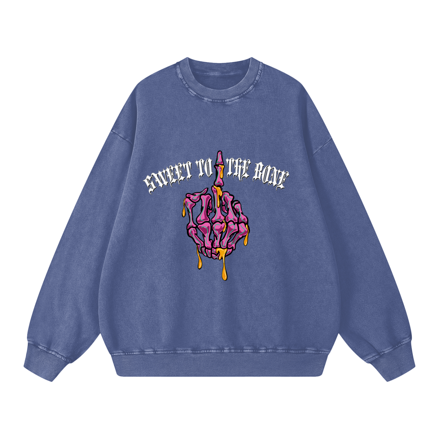 ‘Sweet to the bone’ Acid Wash Oversize Sweatshirt - 360 GSM