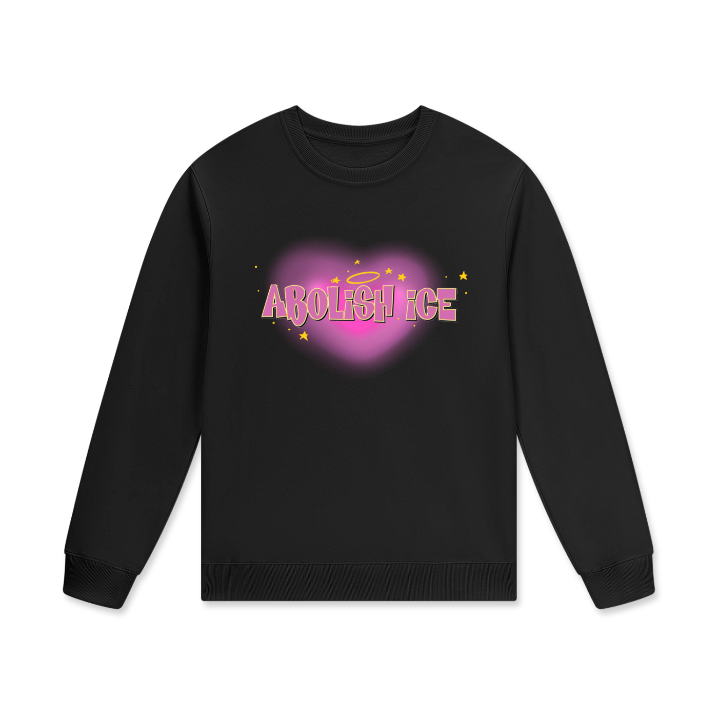 ‘Abolish ice’ pink heart Streetwear Unisex Cotton Pullover