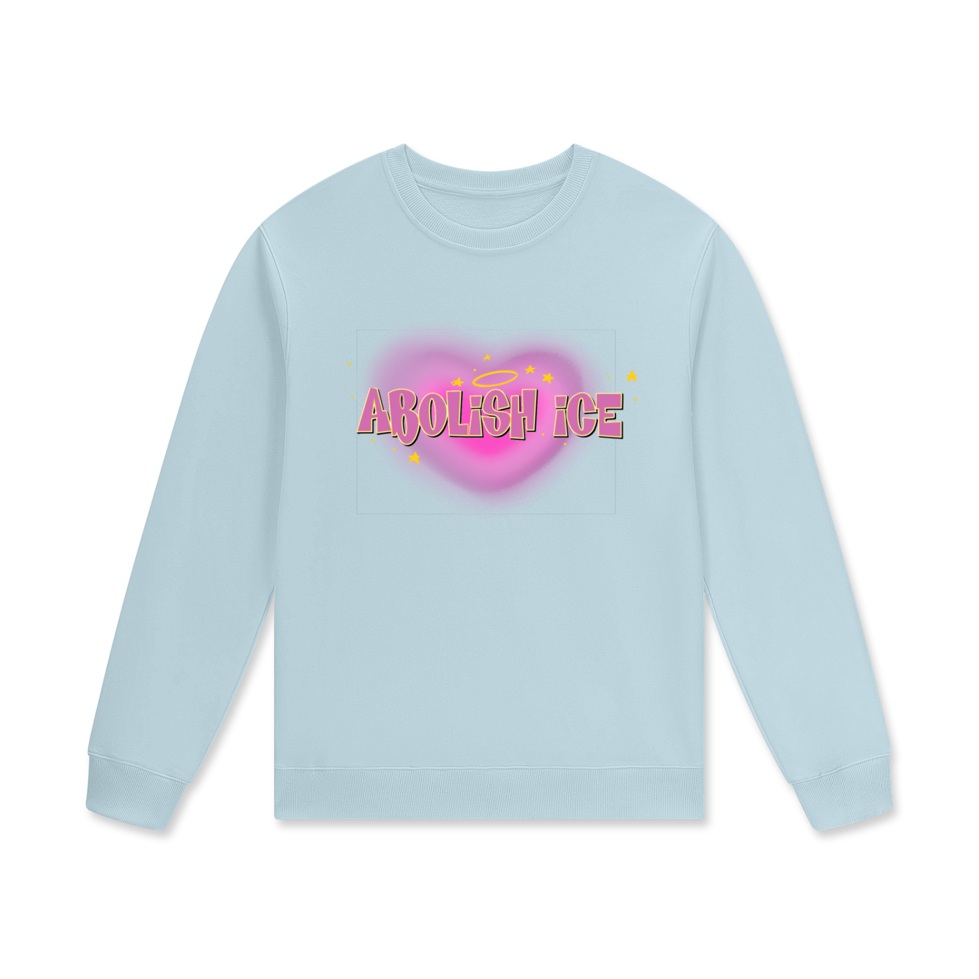 ‘Abolish ice’ pink heart Streetwear Unisex Cotton Pullover