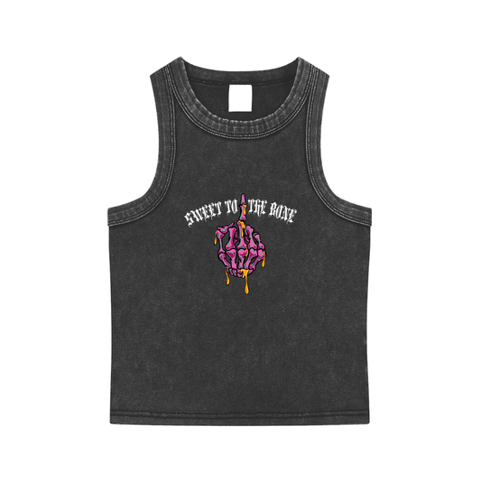 ‘Sweet to the bone’ Snow Washed Tank Top