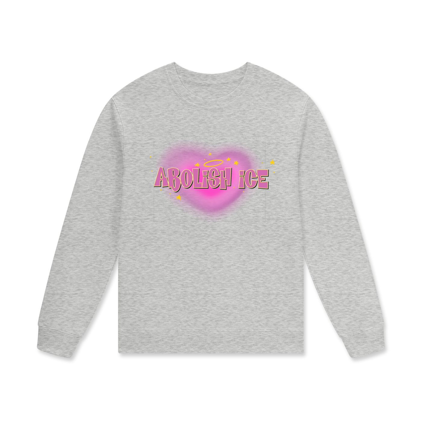 ‘Abolish ice’ pink heart Streetwear Unisex Cotton Pullover