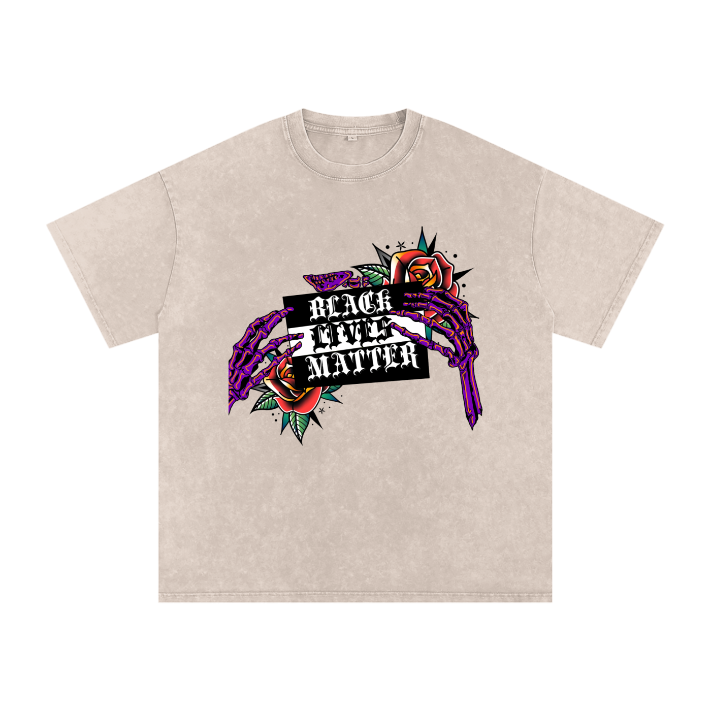 Black Lives Matter Acid Wash Oversize T-Shirt - 250 GSM