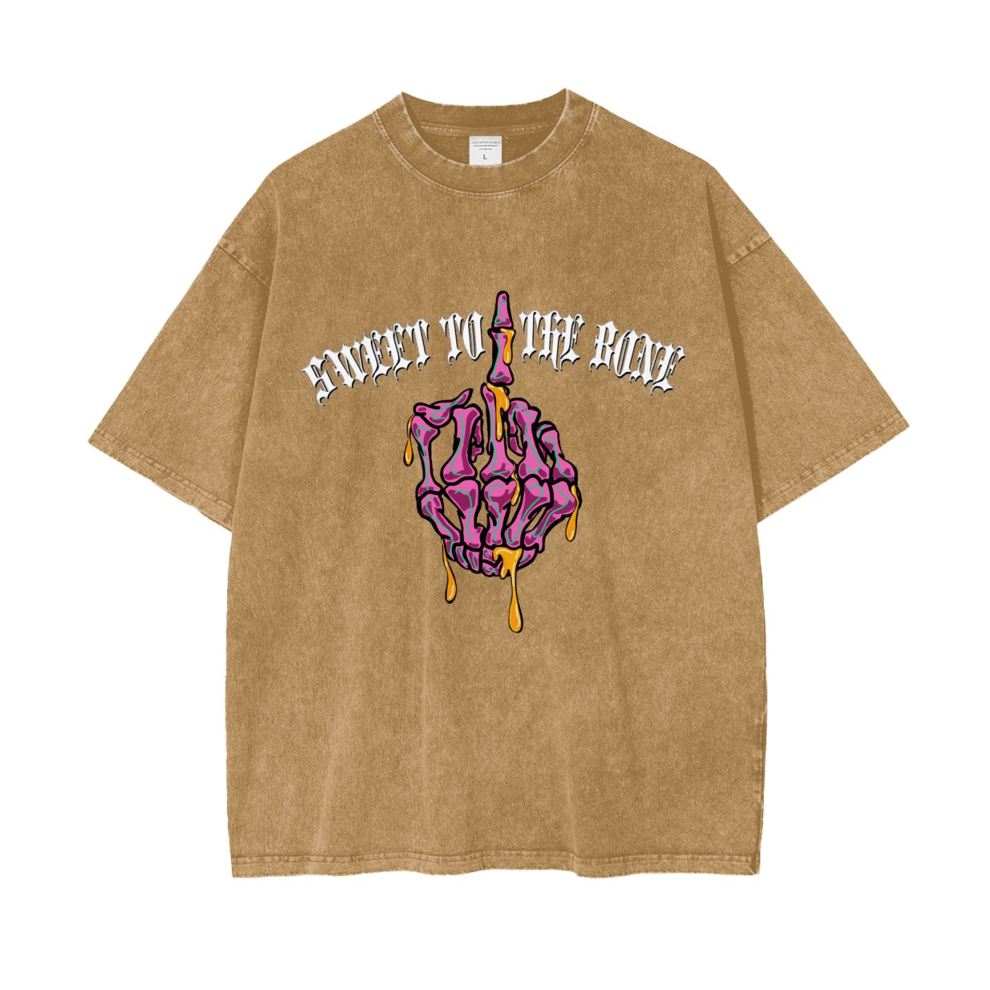 ‘Sweet to the bone’ Oversize Snow Washed T-Shirt