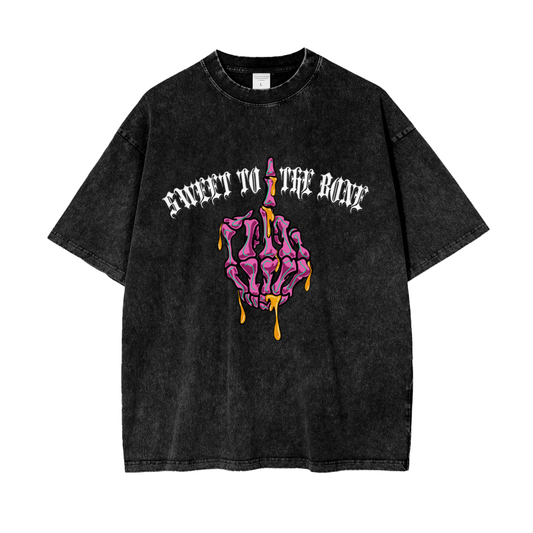‘Sweet to the bone’ Oversize Snow Washed T-Shirt
