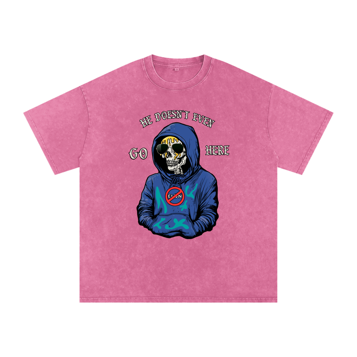 He doesn’t even go here Acid Wash Oversize T-Shirt - 250 GSM