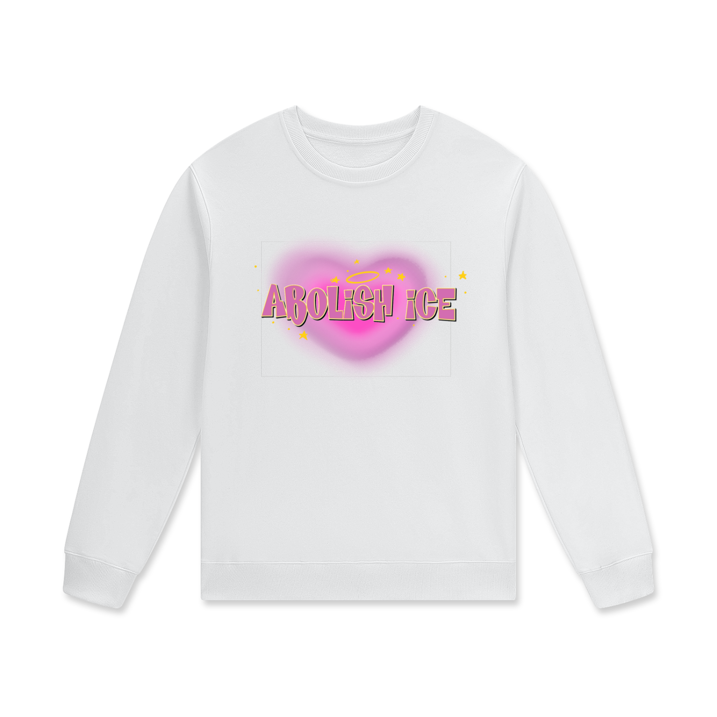 ‘Abolish ice’ pink heart Streetwear Unisex Cotton Pullover