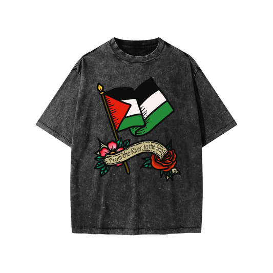 ‘Free Palestine’ Snow Washed Kids' T-shirt