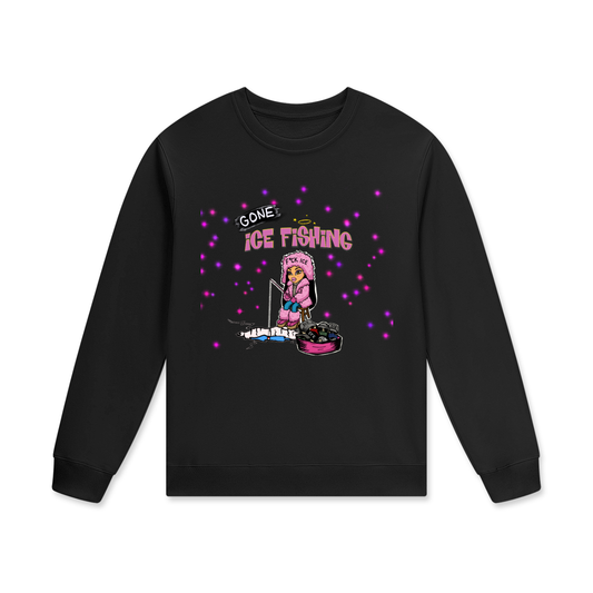 ‘Gone ice fishing’ Streetwear Unisex Cotton Pullover