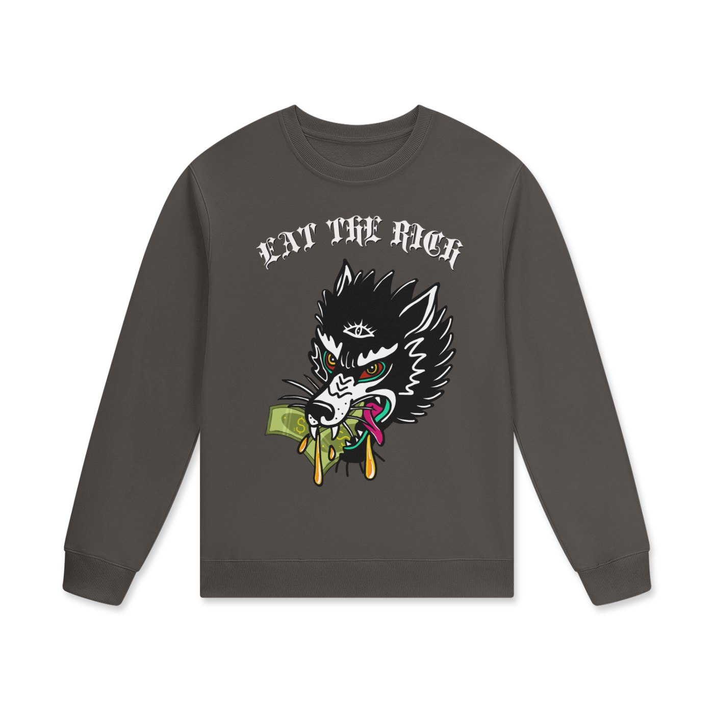 ‘Eat the rich’ Streetwear Unisex Staple 100% Cotton Pullover