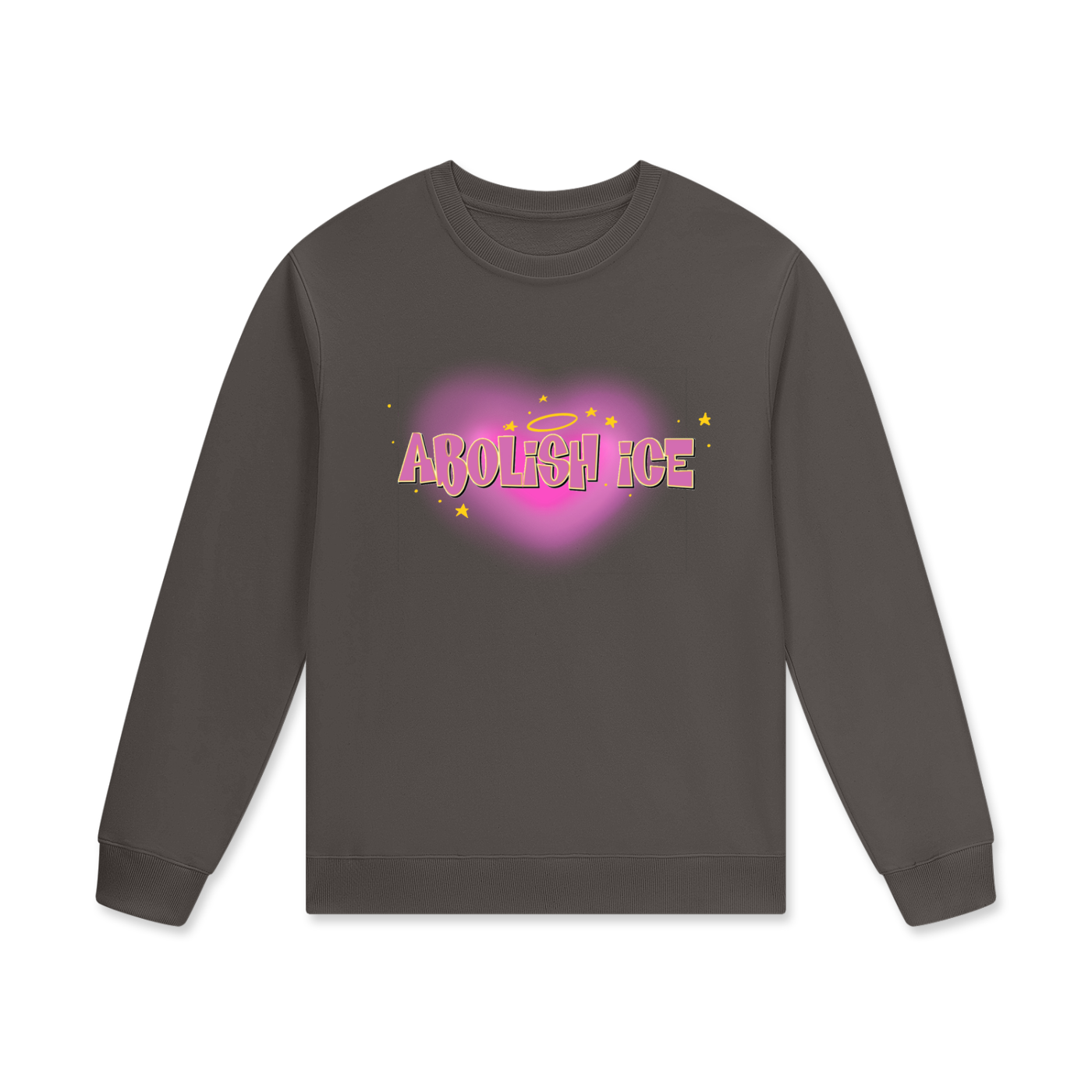 ‘Abolish ice’ pink heart Streetwear Unisex Cotton Pullover