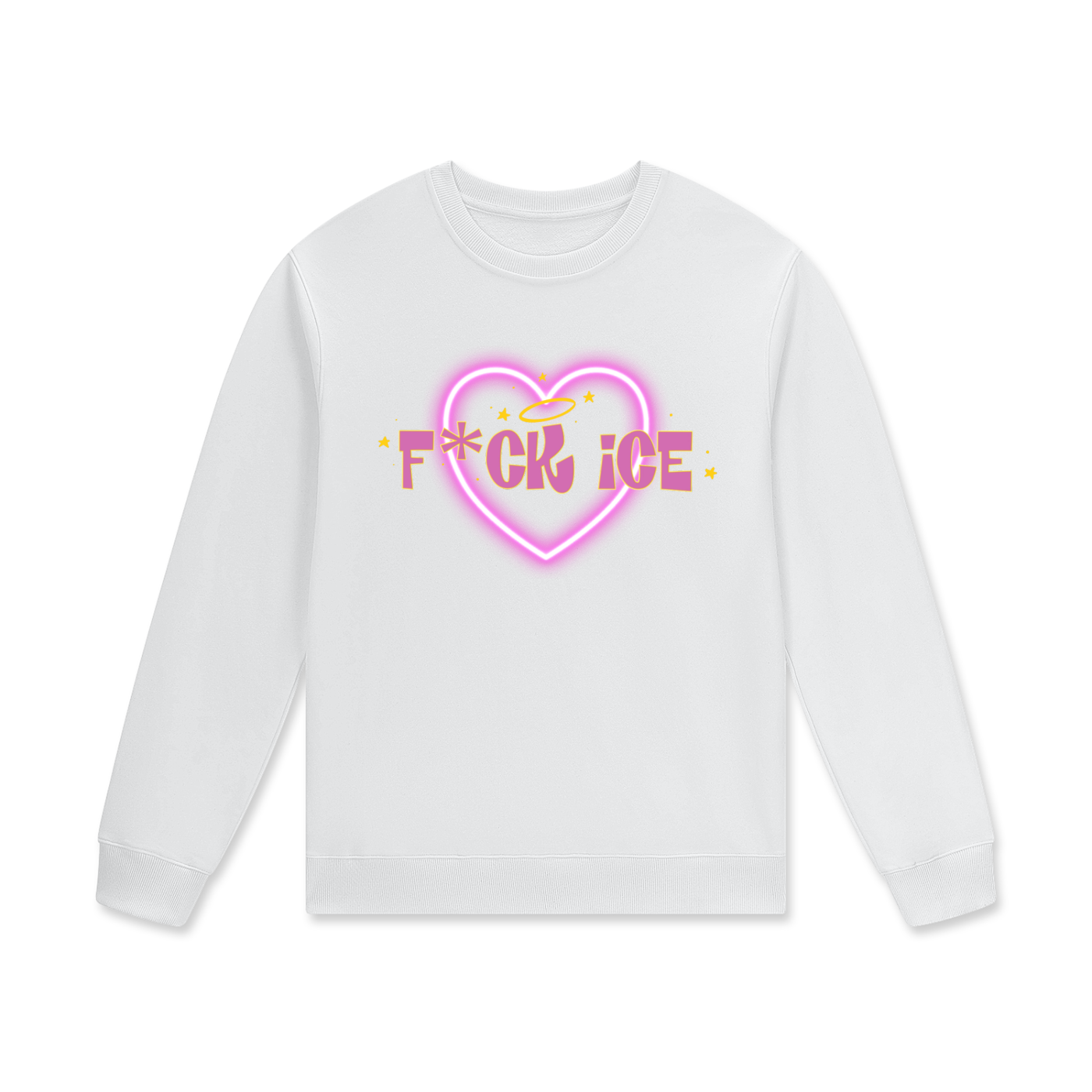 ‘F*ck ice’ pink heart Streetwear Unisex Cotton Pullover