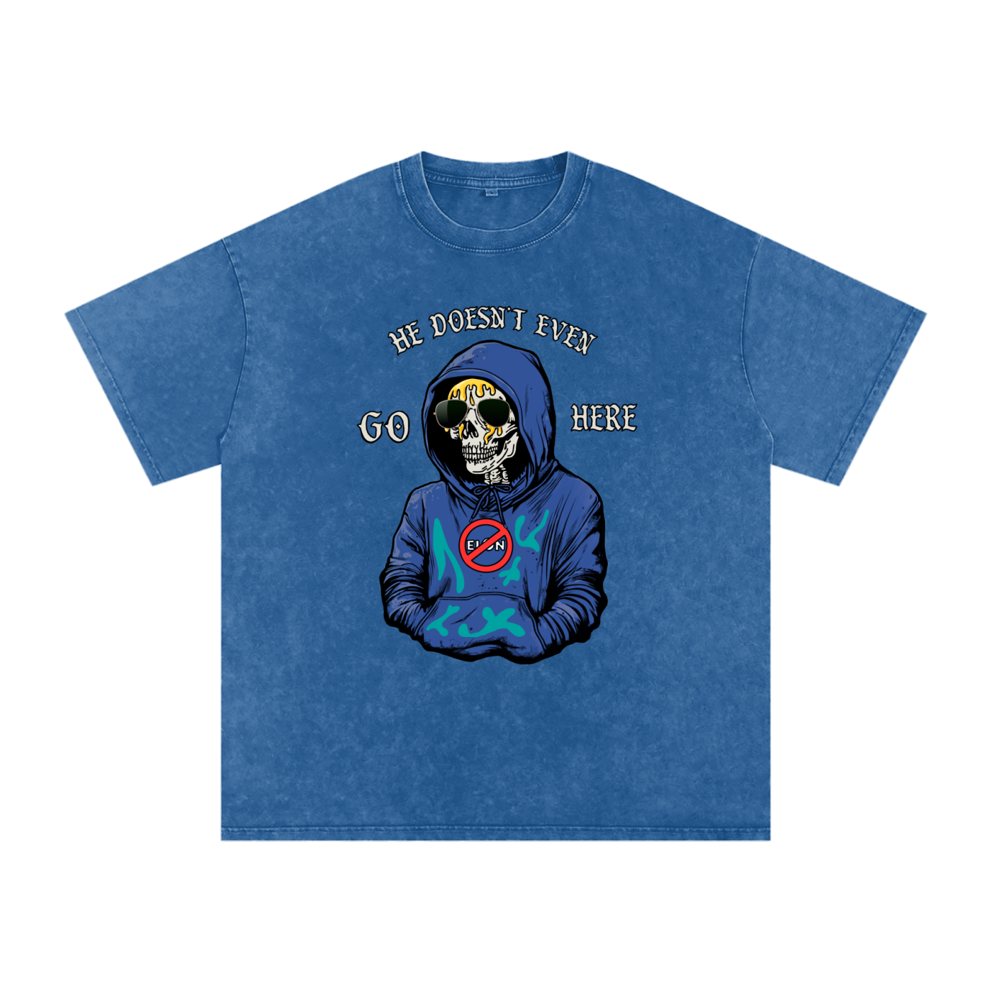 He doesn’t even go here Acid Wash Oversize T-Shirt - 250 GSM