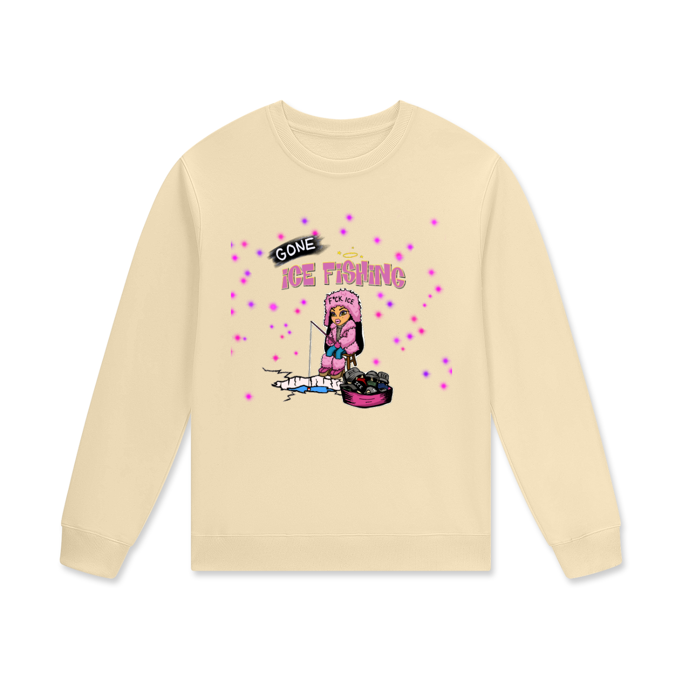 ‘Gone ice fishing’ Streetwear Unisex Cotton Pullover