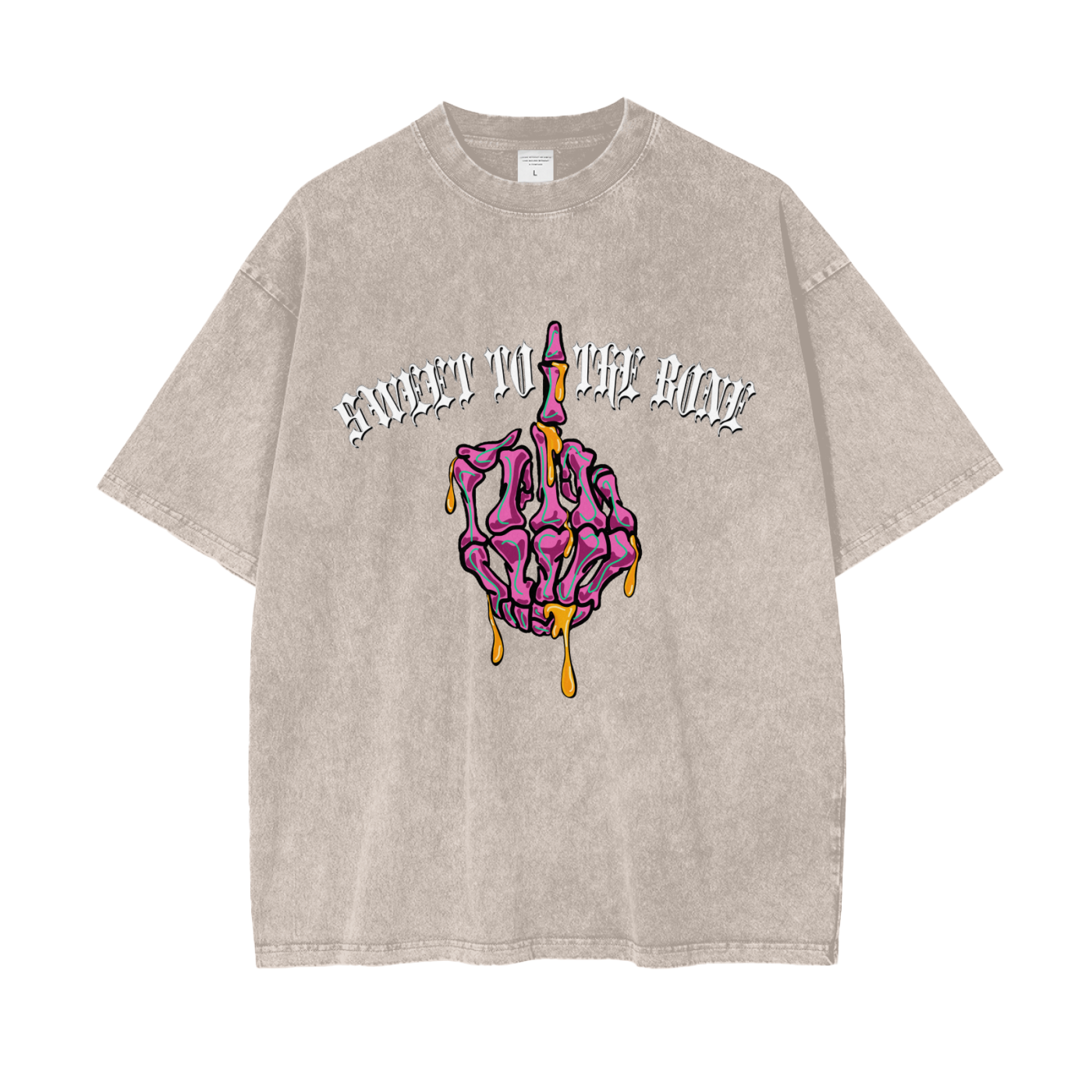 ‘Sweet to the bone’ Oversize Snow Washed T-Shirt