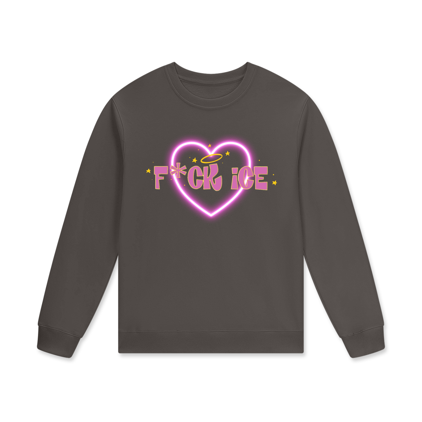 ‘F*ck ice’ pink heart Streetwear Unisex Cotton Pullover