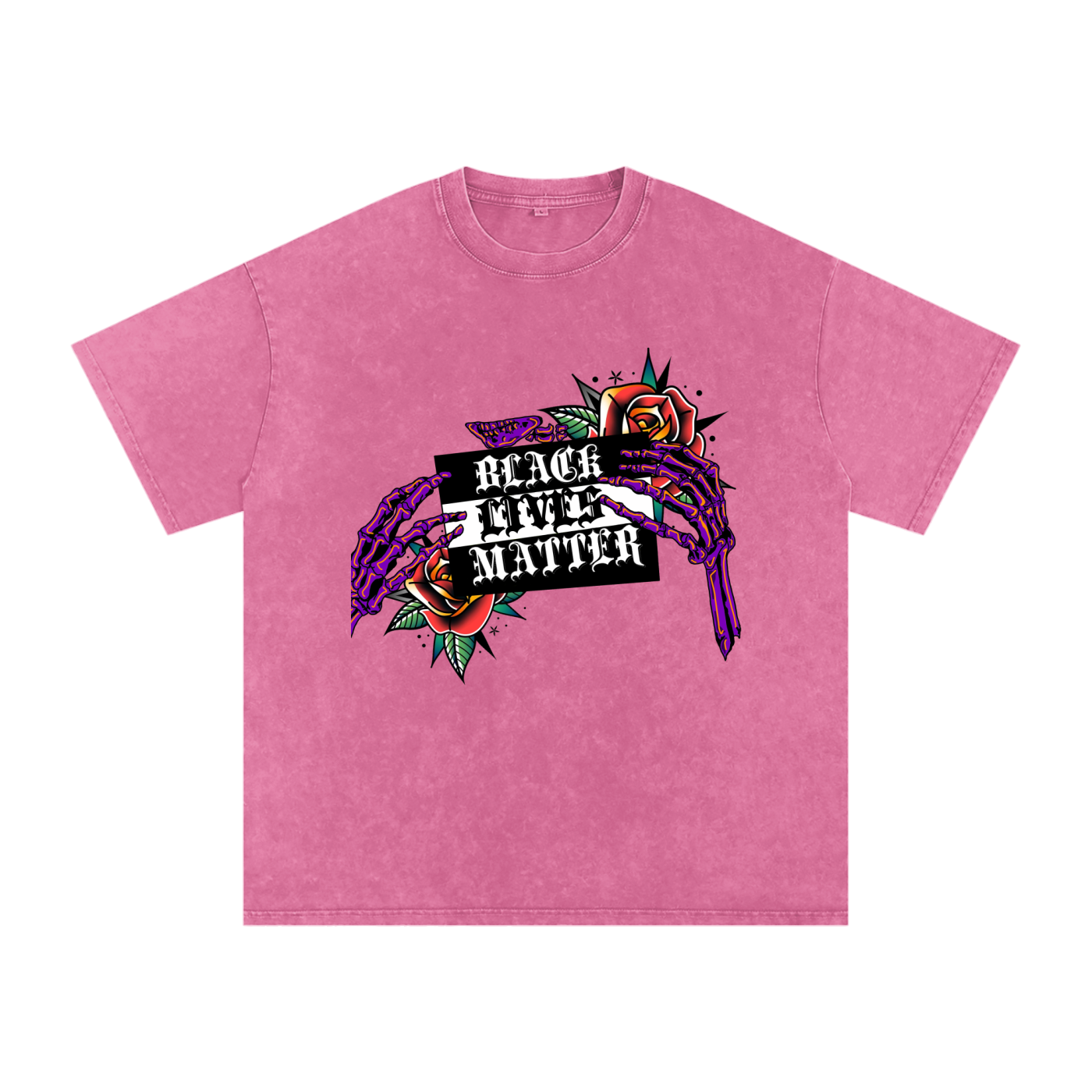 Black Lives Matter Acid Wash Oversize T-Shirt - 250 GSM