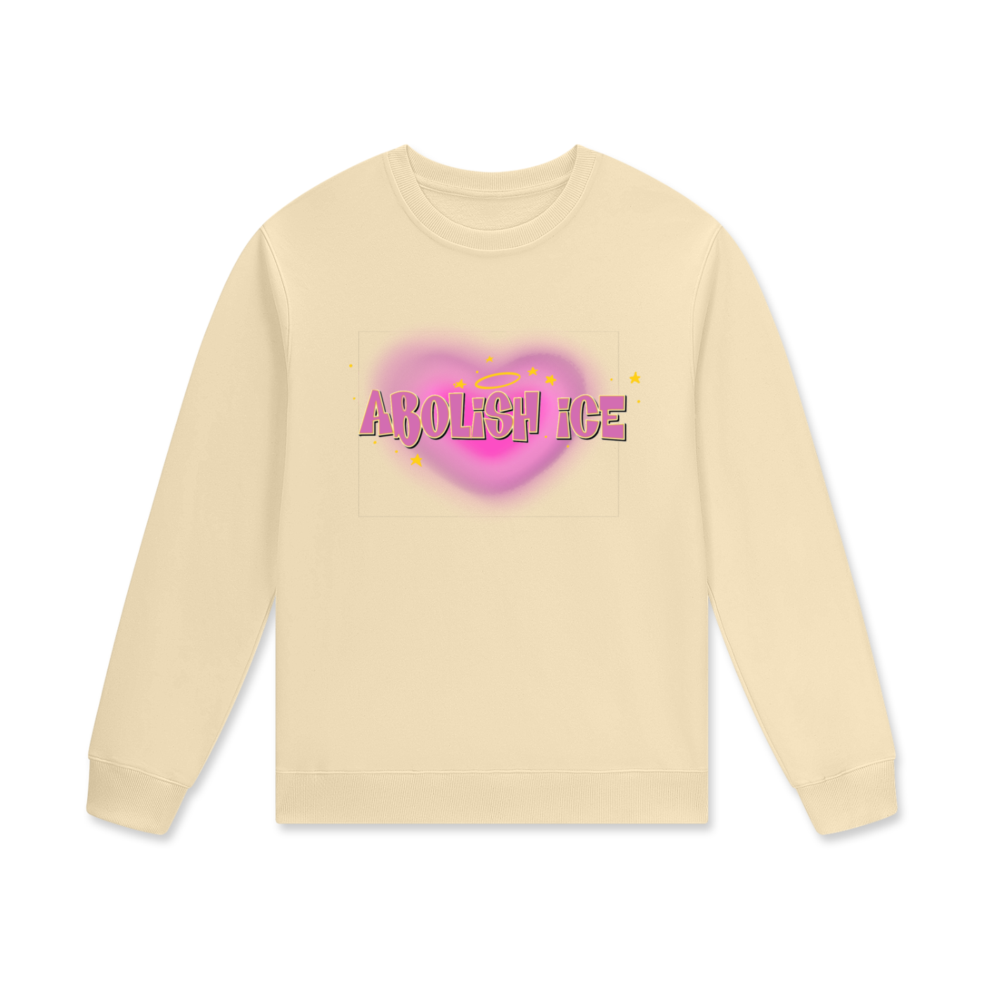 ‘Abolish ice’ pink heart Streetwear Unisex Cotton Pullover