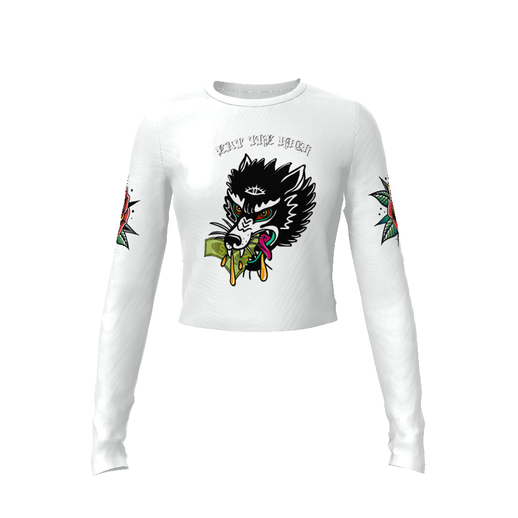 “Eat the rich’ All-Over Print Women's Crop Top